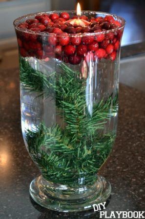 Cranberry Christmas Centerpiece