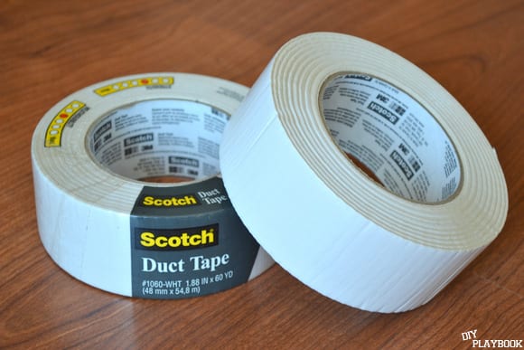 The DIY Diamond Accent Wall only requires one physical supply and that is this cheap, white duct tape!