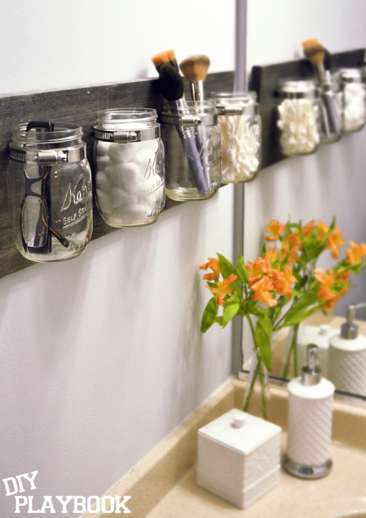 This easy DIY mason jar organizer is easily one of our most popular projects