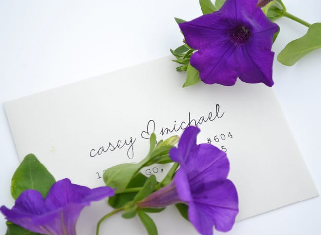 Casey's wedding invitations turned out even better than she had imagined