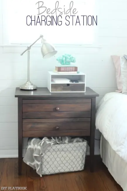 This DIY bedside charging station is a perfect place to reset