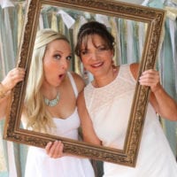 Casey poses with her mom at the bridal shower.