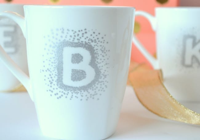 Monogrammed mugs are great personalized gifts that are easy to make. 
