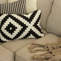 These textured throw pillows add interest to the space.
