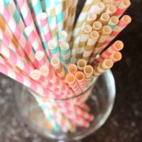 These striped straws are a cute bridal shower accessory.