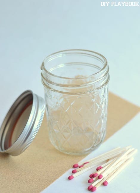 Supplies: Match Stick Mason Jar Easy DIY Project Tutorial  | DIY Playbook