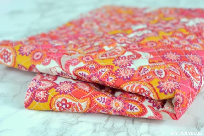 Quilting fabric is the perfect selection for this project