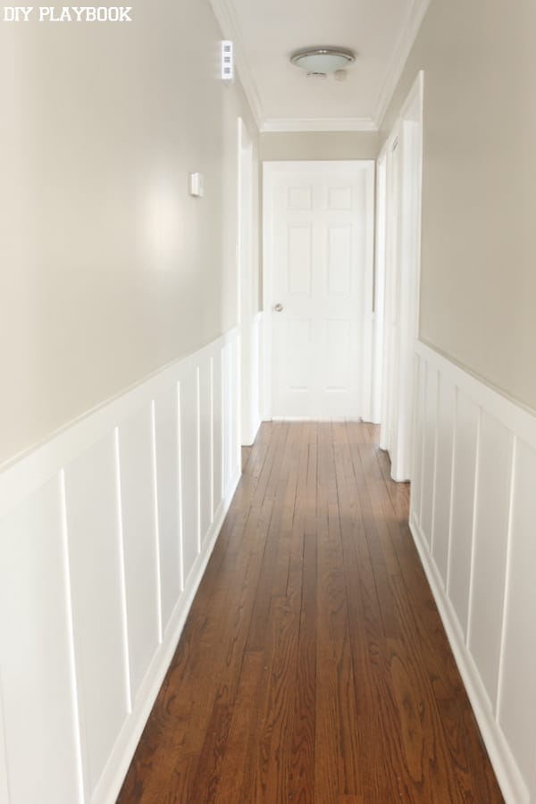 You can transform your hall with board and batten as well