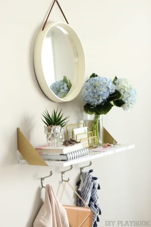 How to Style an Entryway Shelf 2 Ways