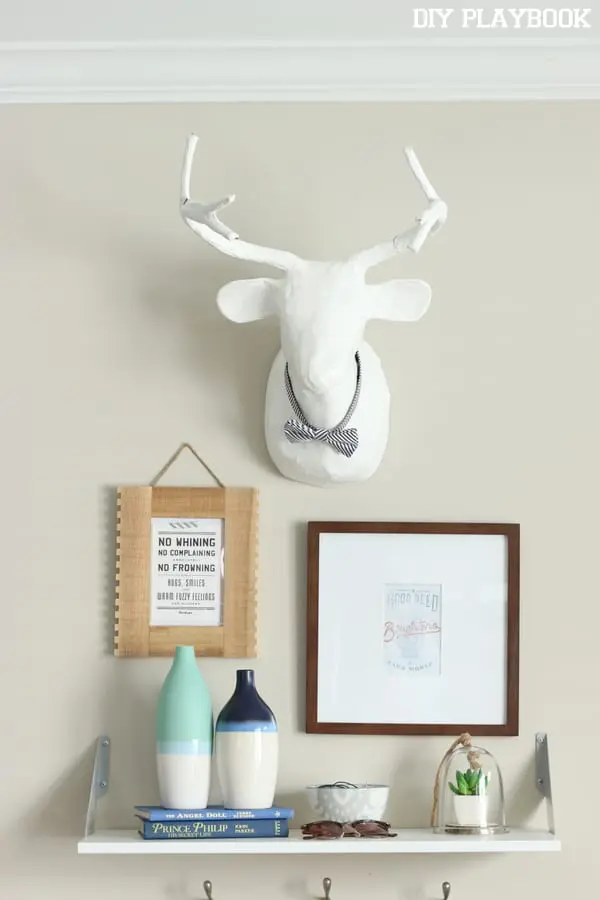 Accessories can add a fun touch to any shelf in your home. 