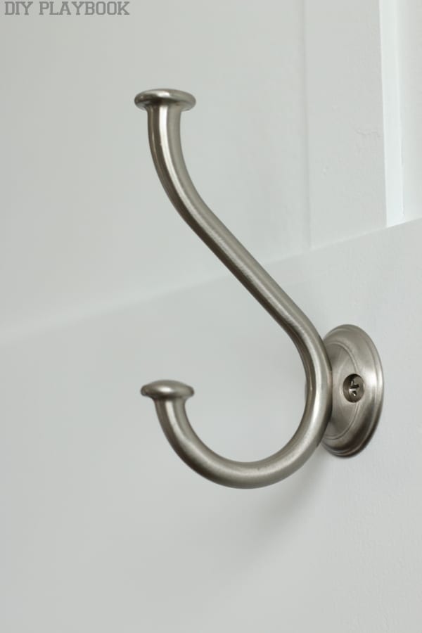 These silver hooks are durable and easy to install. 