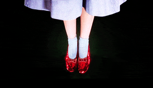 Wizard of Oz: Dorothy's ruby slippers gif. 