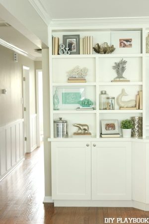 Built-in Shelves with Simple Spring Touches