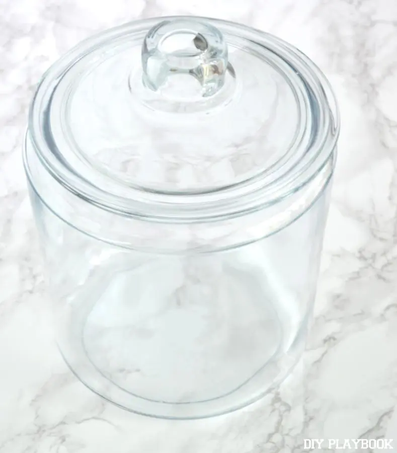 Glass jar or canister that is empty and waiting to be filled!