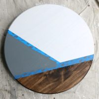 You can tape and paint any design you like. We thoughts this cute geometric pie-chart design was perfect.
