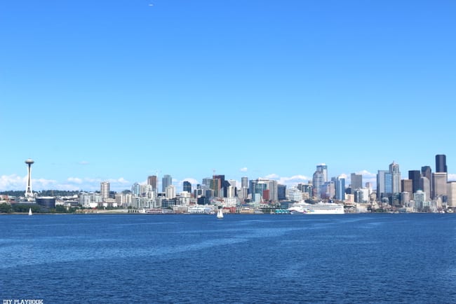 Seattle Weekend Recap: The Seattle Skyline, as seen from our ferry to Bainbridge Island. 