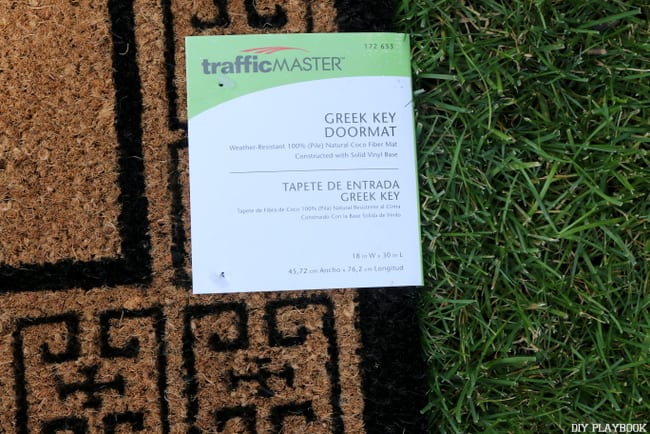 This green key doormat has the perfect space to add your own flair