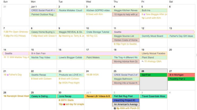 A Google calendar is the best place to start to stay organized