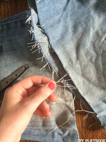 All that fraying for the DIY jean shorts can get messy!
