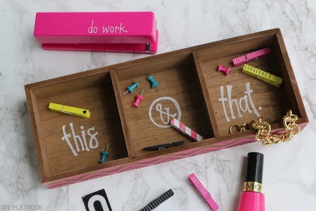 Use a paint pen to customize office supplies to add a fun personal touch to your office