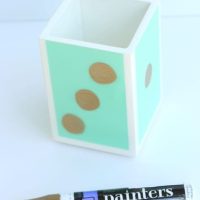 Customized pencil holder with golden dots