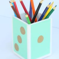 We used a gold paint pen to customize this simple pencil holder