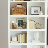 Bookshelf accessories, books, and small home accessories.