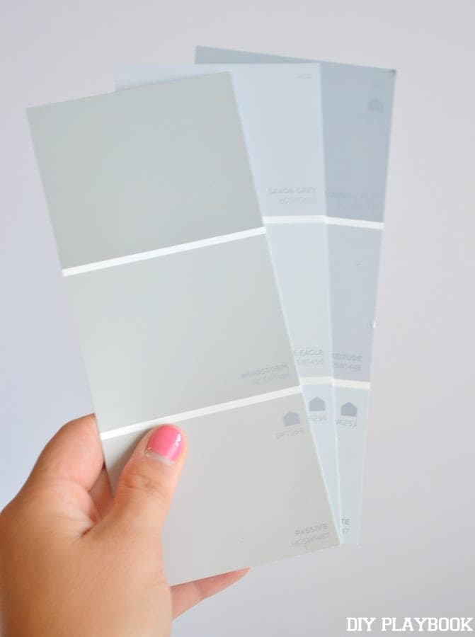 A sample of gray paint swatches