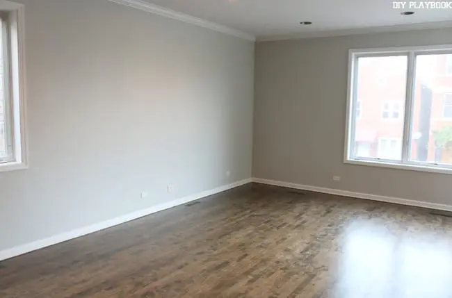 We selected this gray for most of the living space in the condo