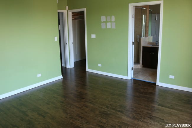 Adding a darker stain to hardwood floors adds depth and elegance to a room. 