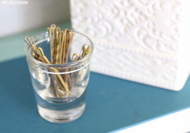 Bobby Pins in Shot Glass