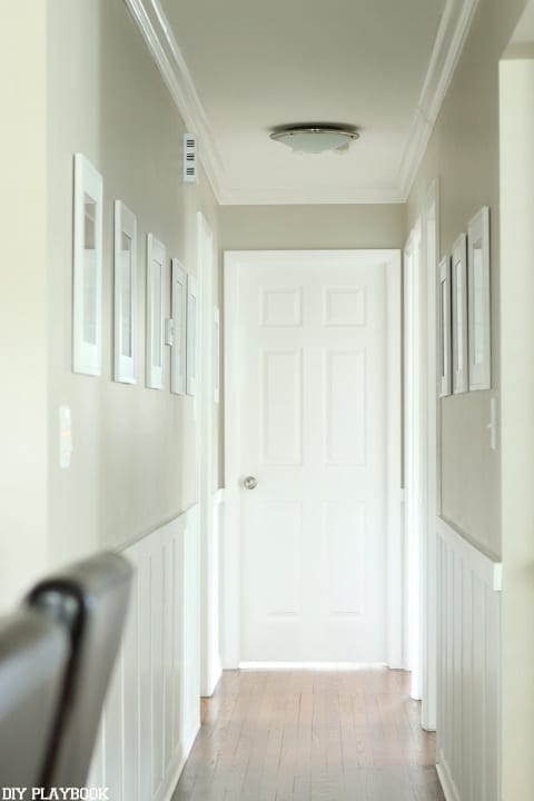 Bridget's hallway- Revere Pewter, it looks like a totally different color here!