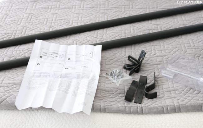 I also picked up some curtain rods to hang the curtains when ready