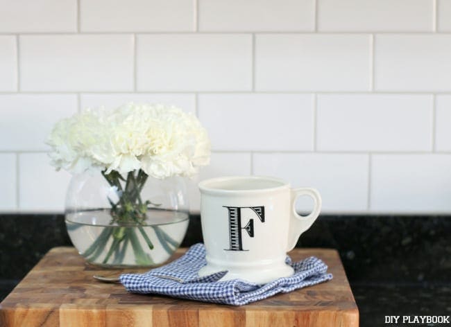 Even in the kitchen, we love this vase
