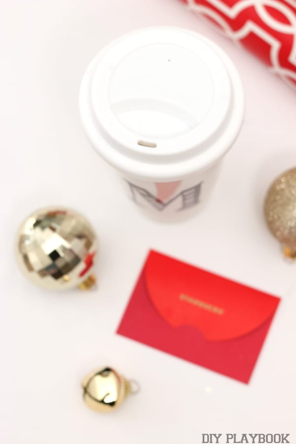The perfect pairing; coffee mug and a starbucks gift card. 