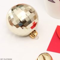 Mini golf disco ball christmas ornament.
