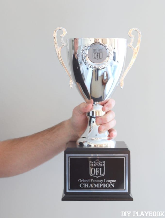 finn's orland fantasy league champion football trophy