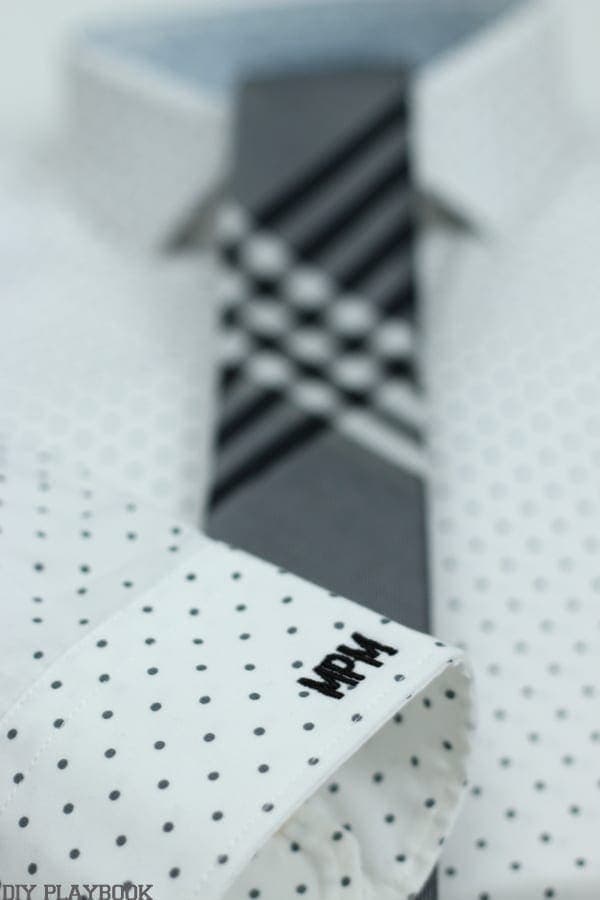 Anniversary Cotton Gift Shirt Tie Monogram