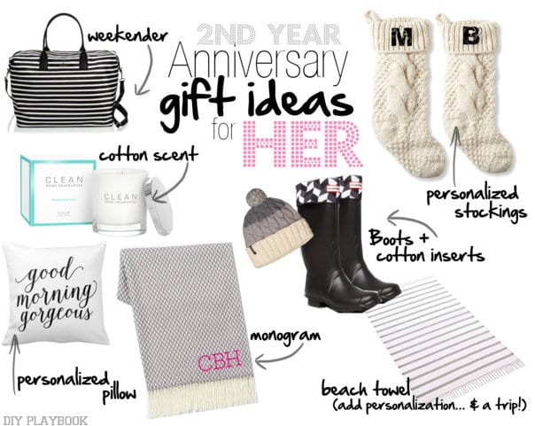 2nd wedding anniversary gift ideas for her