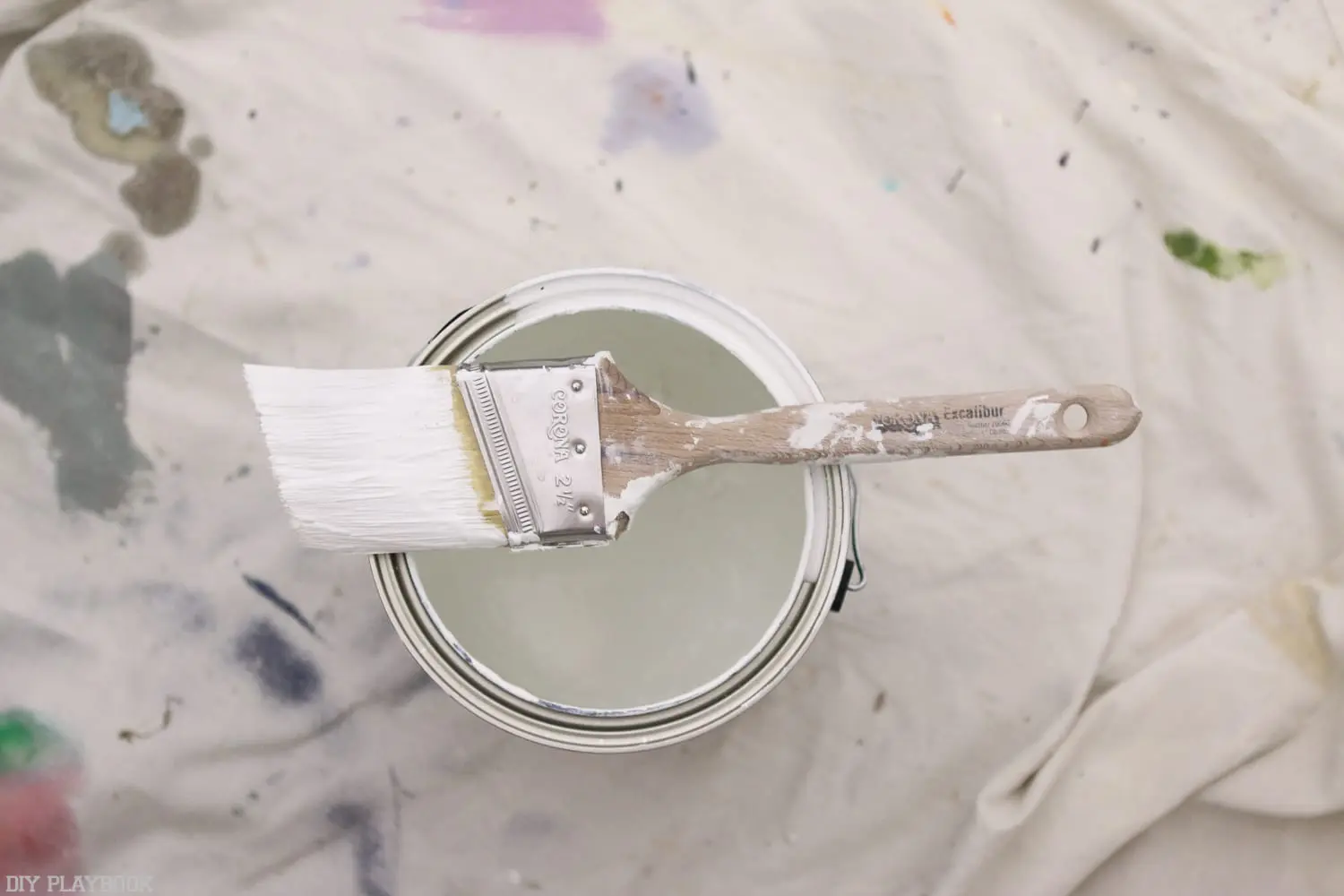 White paint can
