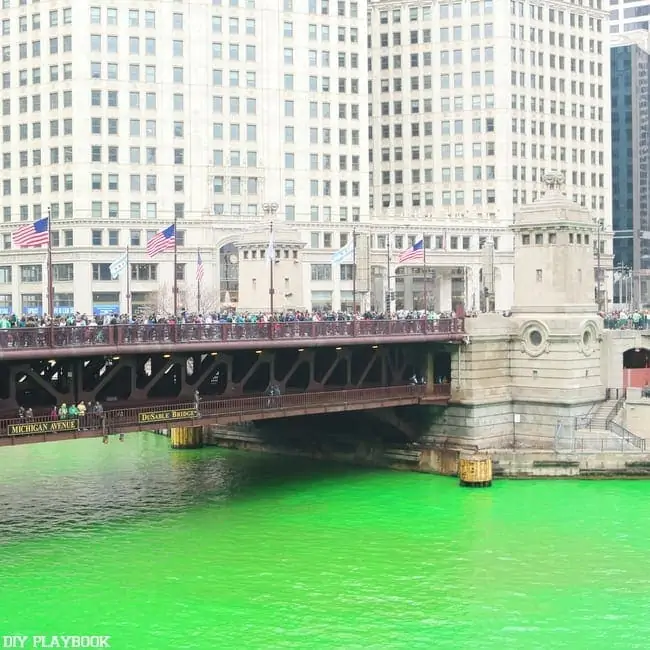 Chicago River Green St. Patricks Day
