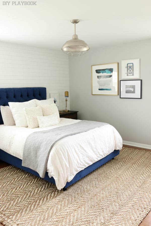 9 Decorating Ideas for Renters: Invest in the right things, like nice bed frames and headboards, that you will want to move into a permanent home. 