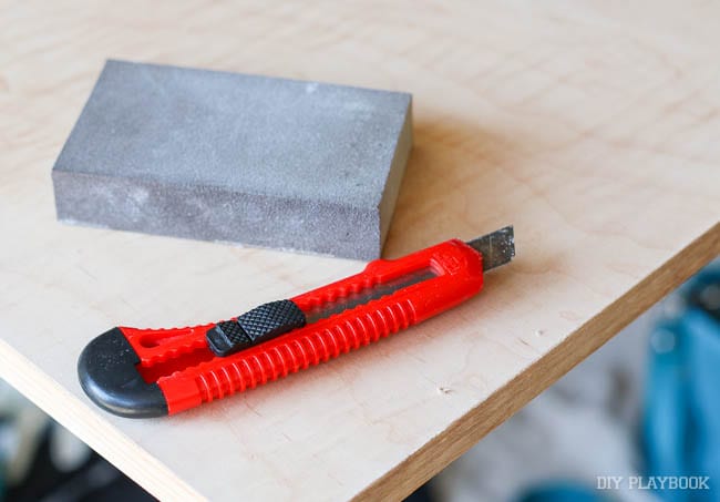 This utility knife and sander will help clean up your edges