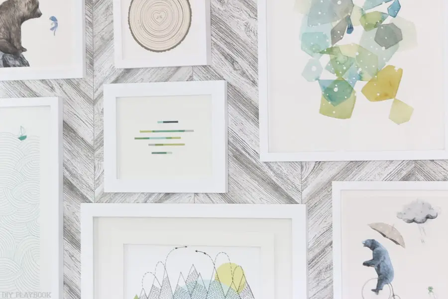 The subtle colors and unique prints perfectly accent the nursery