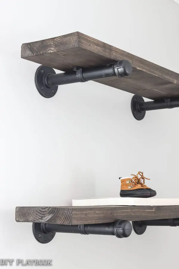 Diy Industrial Galvanized Pipe Shelves, Open Shelving With Black Pipe