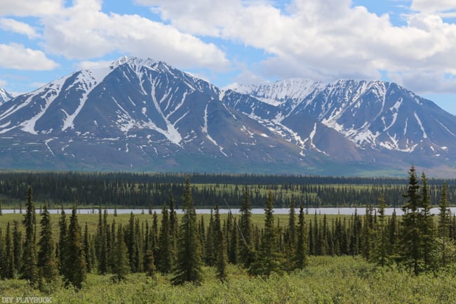 Majestic mountains in Alaska can be seen all the time. 