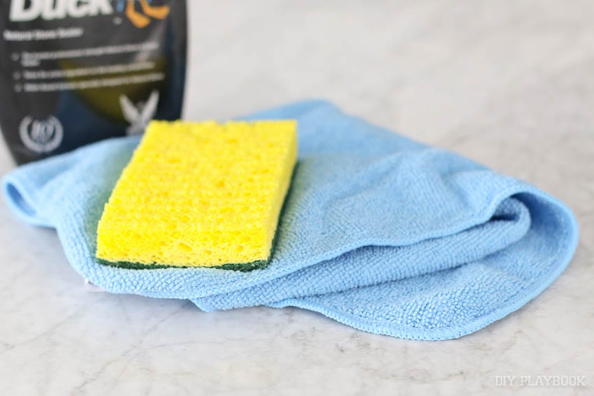 Simple supplies- sealer, rag and sponge. That's all it takes!