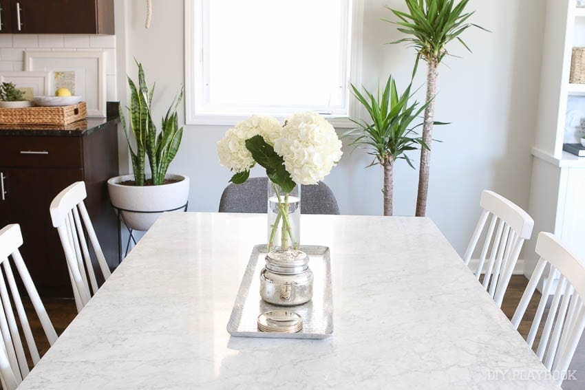Our marble dining room table