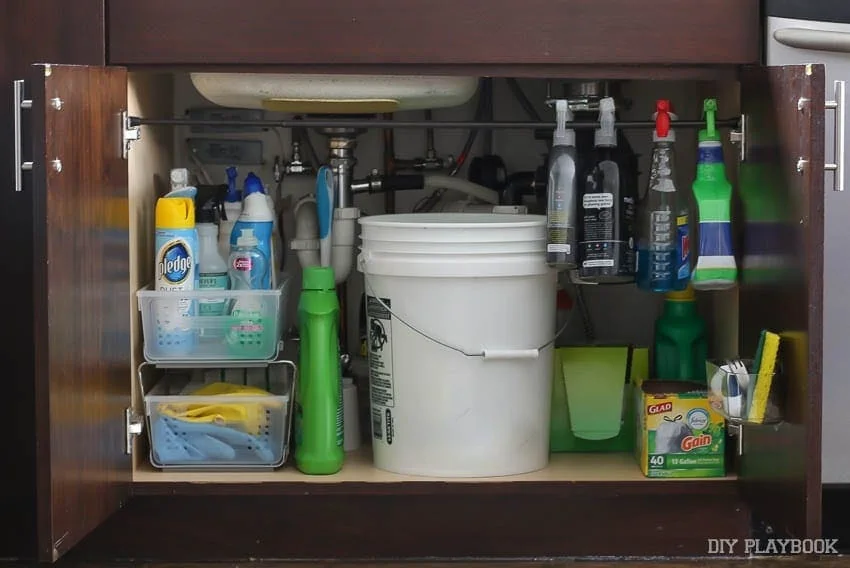 easy ways to organize under the sink