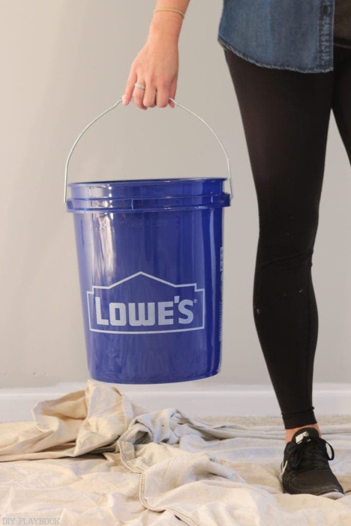 Bucket from Lowe's--ready to start our project!
